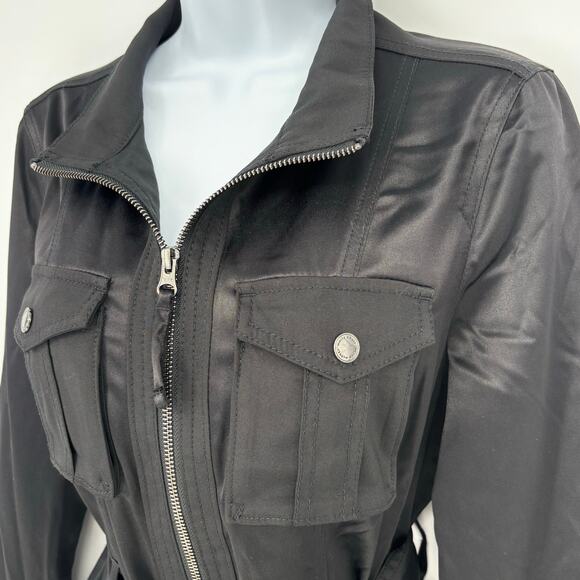 White House Black Market NWT Black Soft Utility Jacket Size 10P - Picture 6 of 9